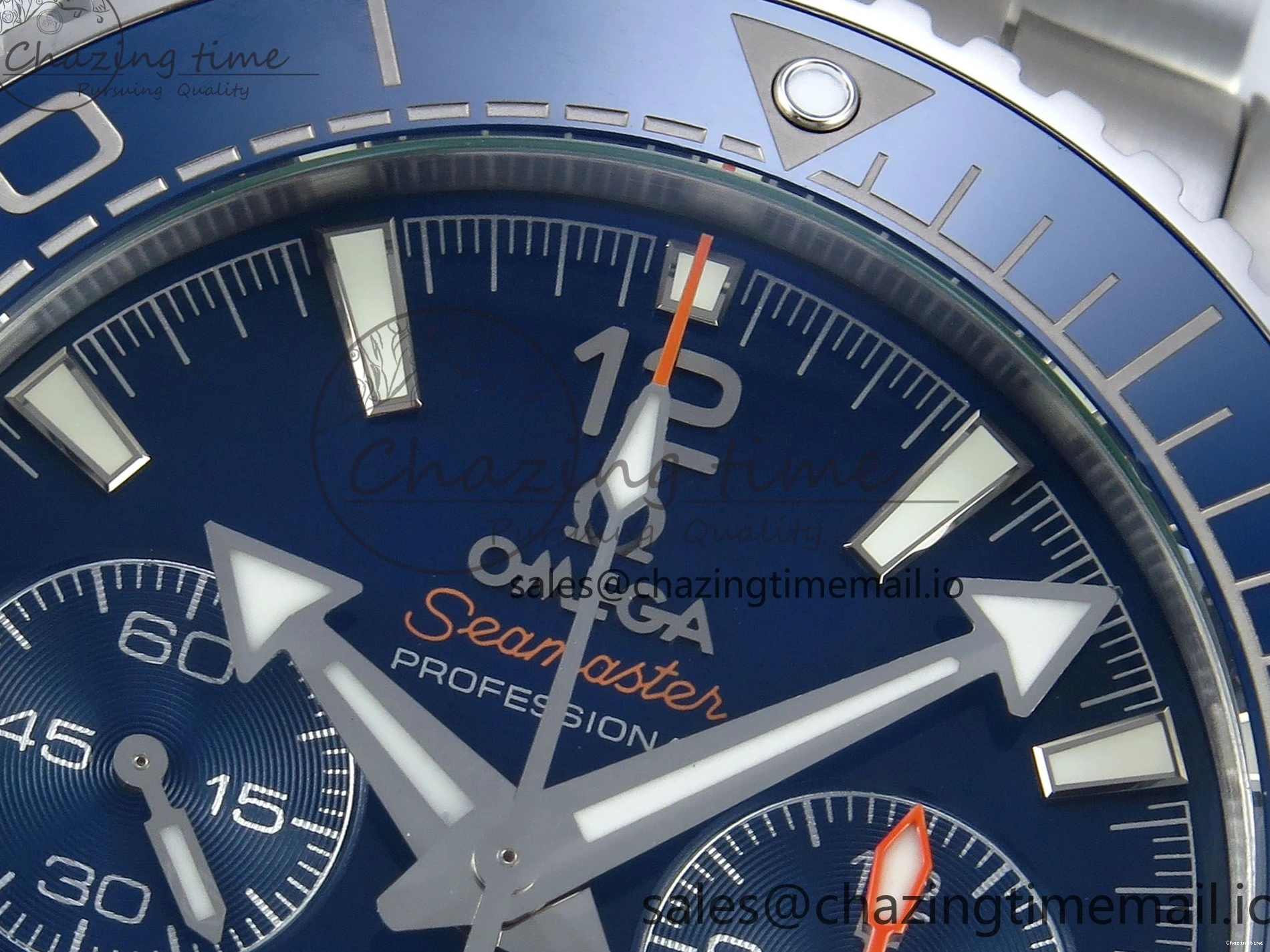 0407 Planet Ocean Master Chronometer 600M 45.5mm SS SCF 1:1 Best Edition Blue Bezel Blue Dial on SS Bracelet A9900 Super Clone Lightweight 7676